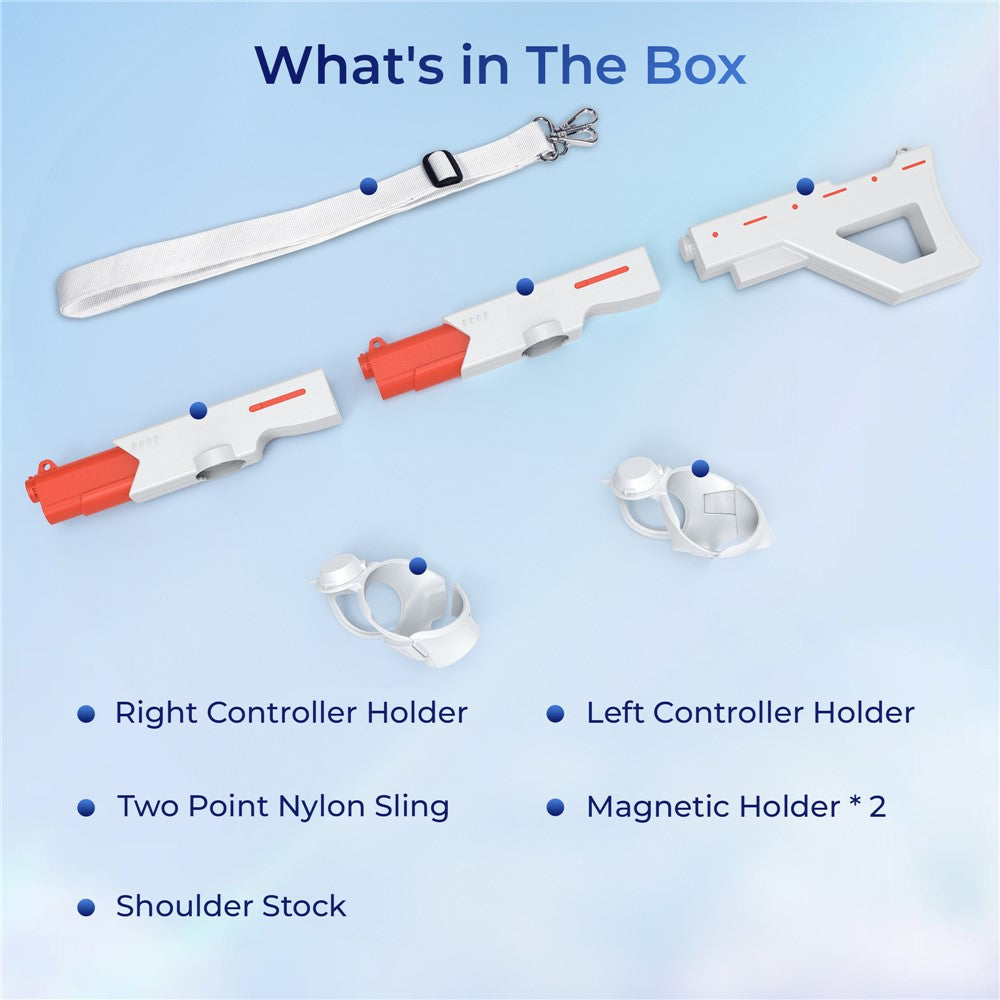 DEVASO For Meta Quest 3 VR Magnetic Suction Gunstock Game Controller Holder Metanexus XR