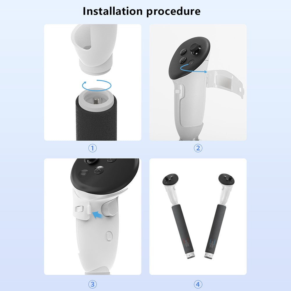 HIBLOKS Gamepad Stick for Oculus Quest 3 Handles Extension Controller Grips ABS+Sponge VR Controller Metanexus XR