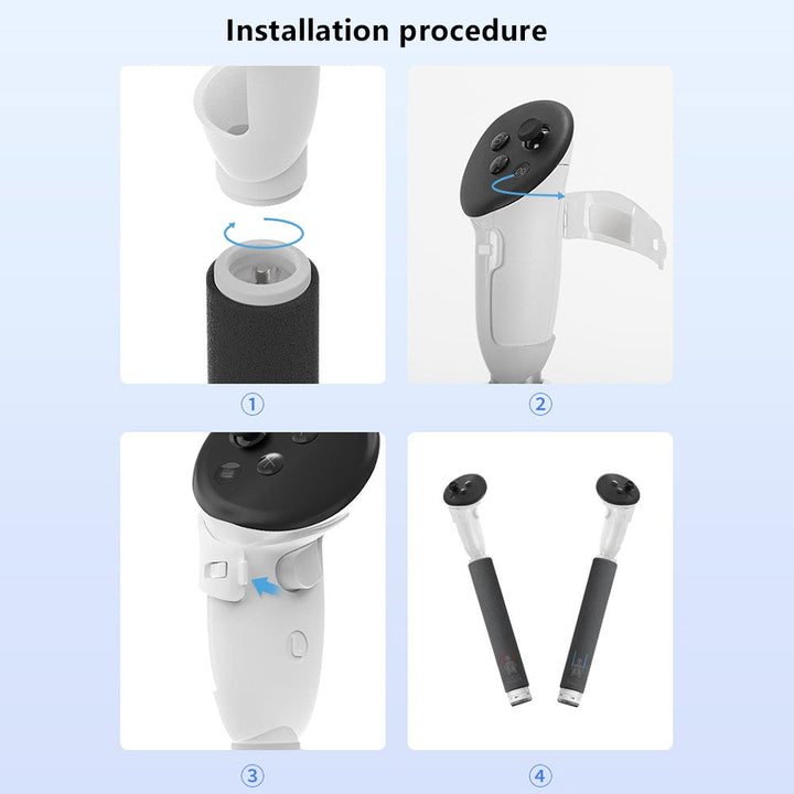 HIBLOKS Gamepad Stick for Oculus Quest 3 Handles Extension Controller Grips ABS+Sponge VR Controller Metanexus XR