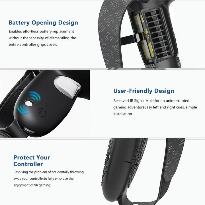 1 Pair For Meta Quest 3 / 3S Controller Grips Cover Silicone Extended Handle Accessories Metanexus XR