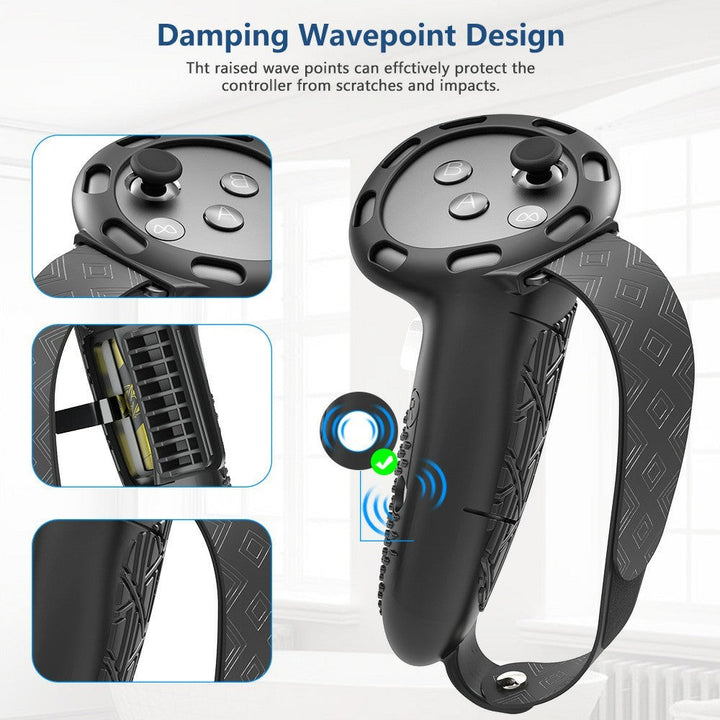 1 Pair For Meta Quest 3 / 3S Controller Grips Cover Silicone Extended Handle Accessories Metanexus XR