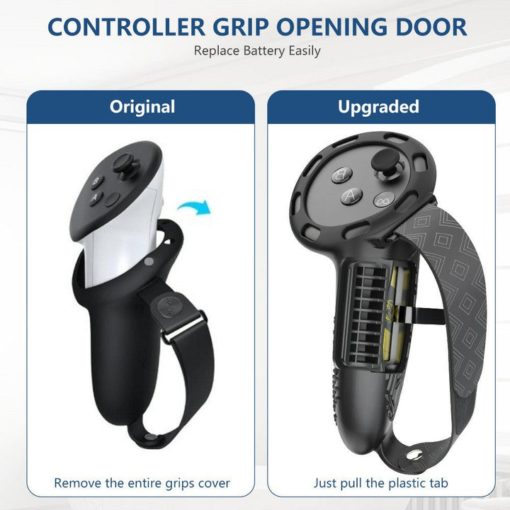 1 Pair For Meta Quest 3 / 3S Controller Grips Cover Silicone Extended Handle Accessories Metanexus XR