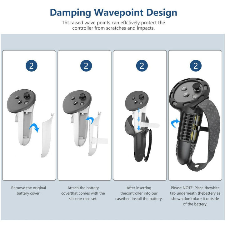 1 Pair For Meta Quest 3 / 3S Controller Grips Cover Silicone Extended Handle Accessories Metanexus XR