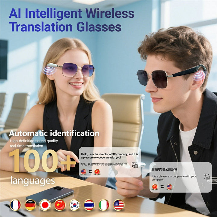 GY200 Bluetooth-compatible Music Call AI Translation Smart Glasses Outdoor Anti UV Sunglasses Metanexus XR