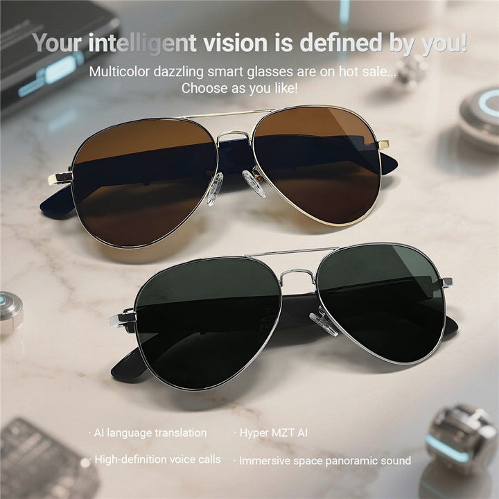 F18 AI Translation Bluetooth-compatible Earphone Glasses Wireless Headset UV Protection Smart Sunglasses Metanexus XR