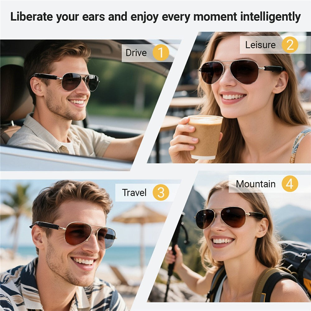 F18 AI Translation Bluetooth-compatible Earphone Glasses Wireless Headset UV Protection Smart Sunglasses Metanexus XR