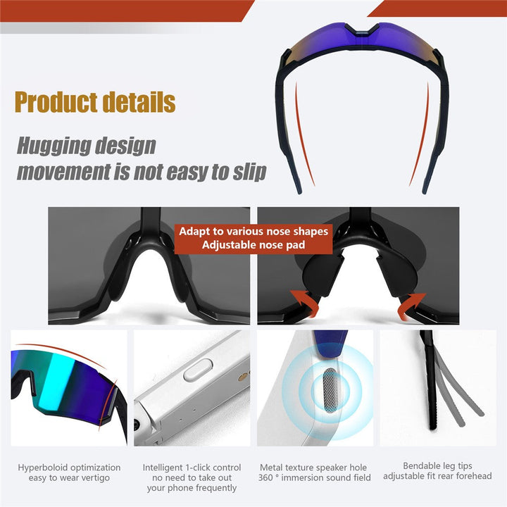 QY-Pro1 AI Translation Bluetooth-compatible Music Glasses for Outdoor Sports Anti UV Cycling Smart Eyewear Metanexus XR
