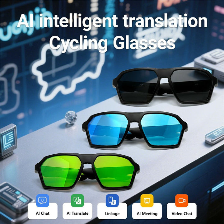 QY-Pro5 Outdoor Sports Cycling Bluetooth-Compatible Glasses AI Translation Music Calls Smart Eyewear Metanexus XR