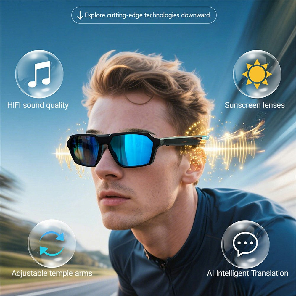 QY-Pro5 Outdoor Sports Cycling Bluetooth-Compatible Glasses AI Translation Music Calls Smart Eyewear Metanexus XR