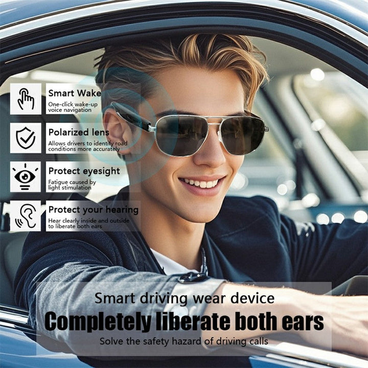 GS02 Polarized Lens Aviator Glasses AI Translation Smart Eyewear Bluetooth-compatible Music Eyeglasses Metanexus XR
