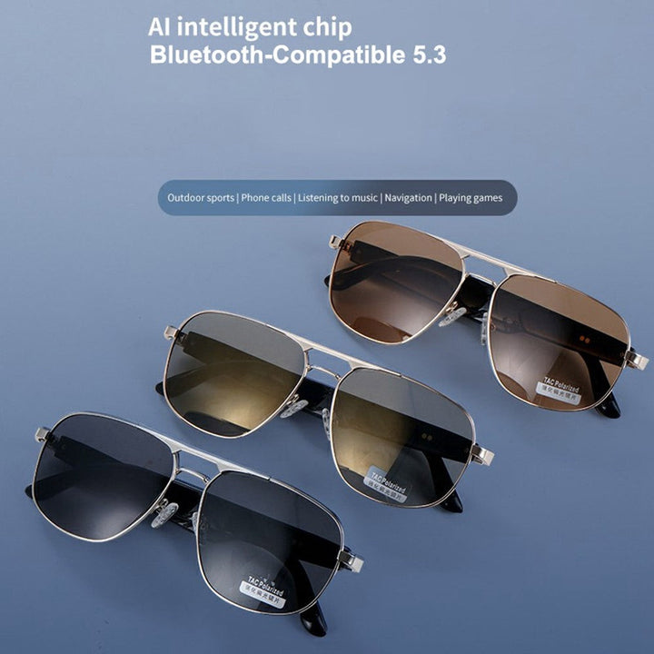 GS02 Polarized Lens Aviator Glasses AI Translation Smart Eyewear Bluetooth-compatible Music Eyeglasses Metanexus XR