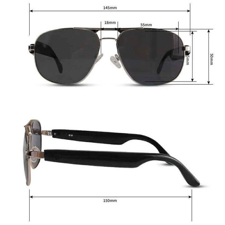 GS02 Polarized Lens Aviator Glasses AI Translation Smart Eyewear Bluetooth-compatible Music Eyeglasses Metanexus XR