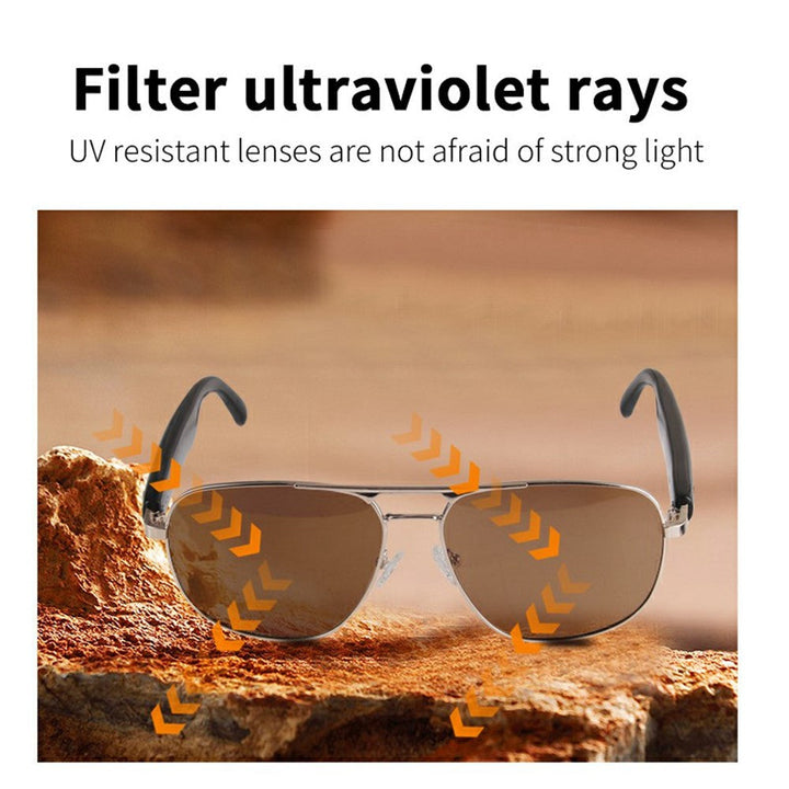 GS02 Polarized Lens Aviator Glasses AI Translation Smart Eyewear Bluetooth-compatible Music Eyeglasses Metanexus XR