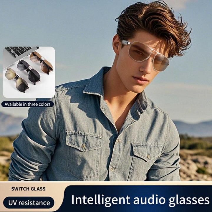 GS02 Polarized Lens Aviator Glasses AI Translation Smart Eyewear Bluetooth-compatible Music Eyeglasses Metanexus XR