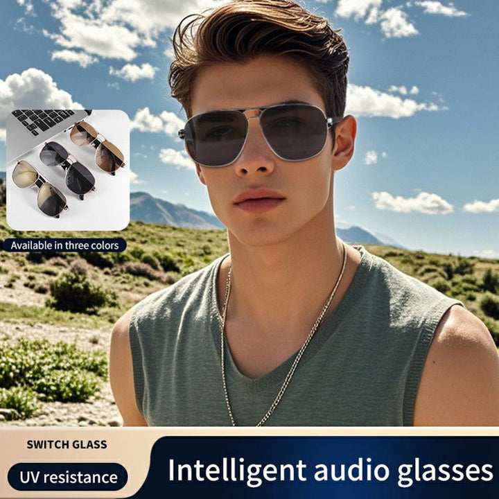 GS02 Polarized Lens Aviator Glasses AI Translation Smart Eyewear Bluetooth-compatible Music Eyeglasses Metanexus XR