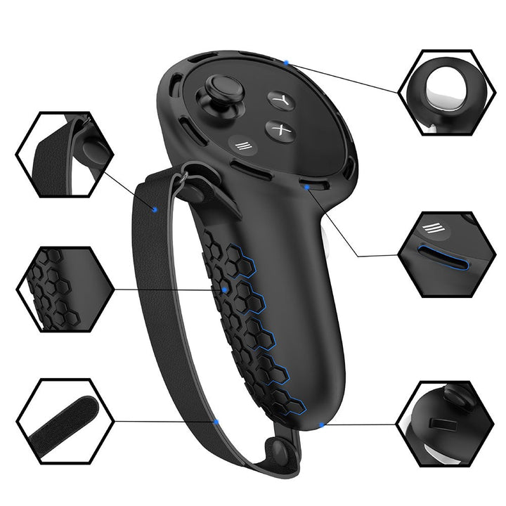 1 Pair Silicone Case for Meta Quest 3 / 3S Touch Controller Protective Grip Cover with Straps Metanexus XR