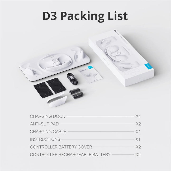 BOBOVR D3 For Meta Quest 3 VR Headset Controller Battery Charging Dock with 2 Batteries Metanexus XR