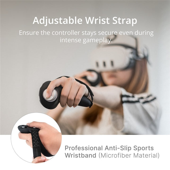 BOBOVR G3 For Meta Quest 3 / Quest 3S Controller Silicone Protective Grip Cover Set with Adjustable Knuckle Strap Metanexus XR