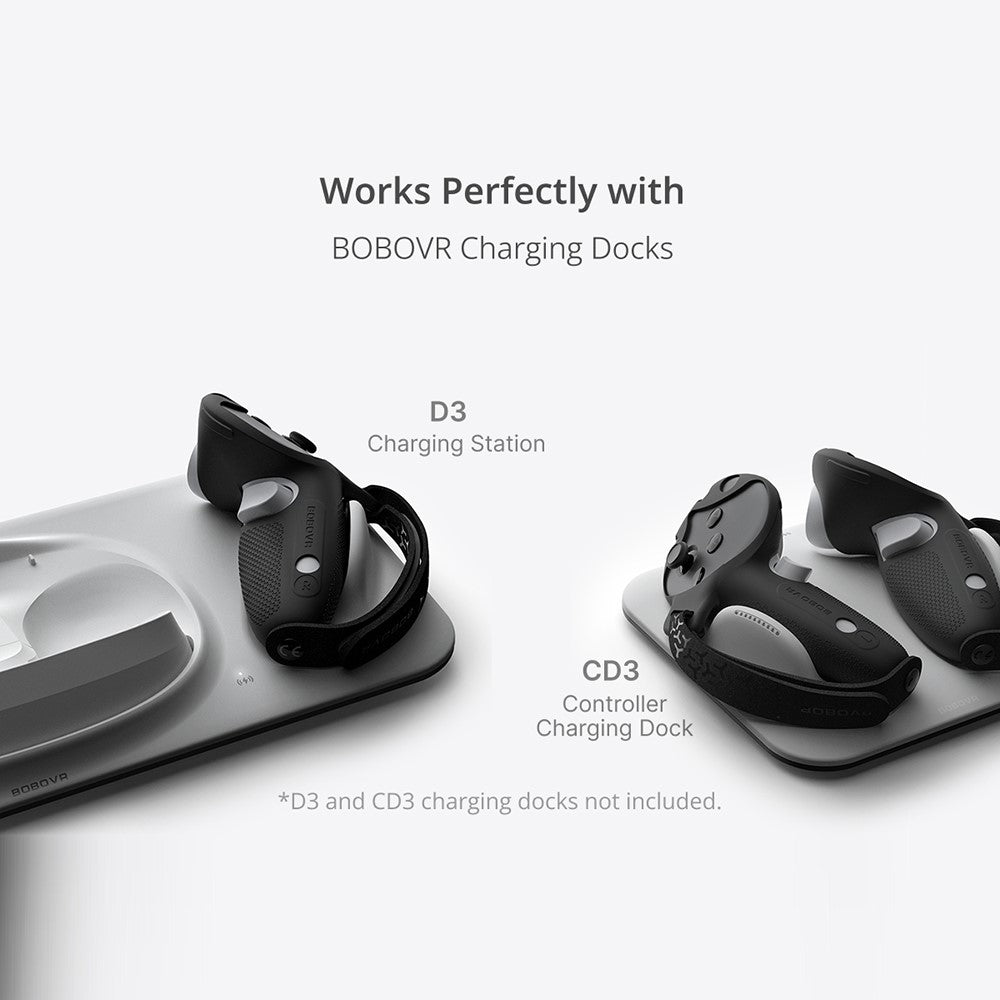 BOBOVR G3 For Meta Quest 3 / Quest 3S Controller Silicone Protective Grip Cover Set with Adjustable Knuckle Strap Metanexus XR