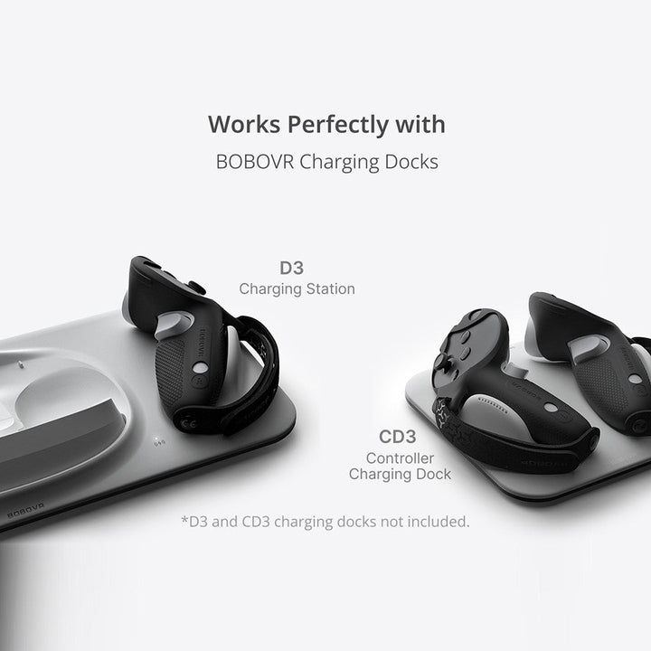 BOBOVR G3 For Meta Quest 3 / Quest 3S Controller Silicone Protective Grip Cover Set with Adjustable Knuckle Strap Metanexus XR