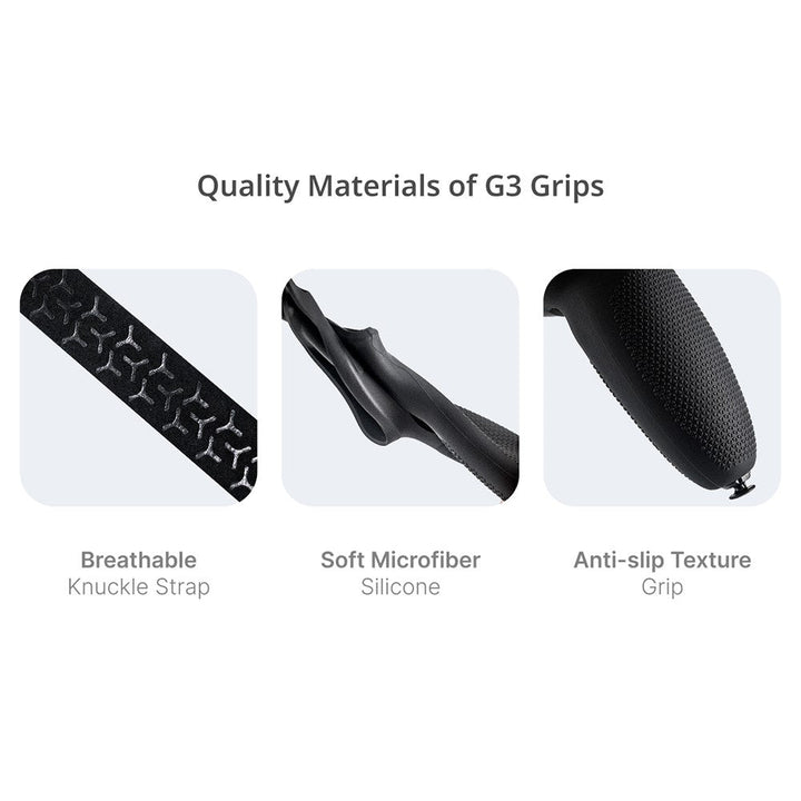 BOBOVR G3 For Meta Quest 3 / Quest 3S Controller Silicone Protective Grip Cover Set with Adjustable Knuckle Strap Metanexus XR