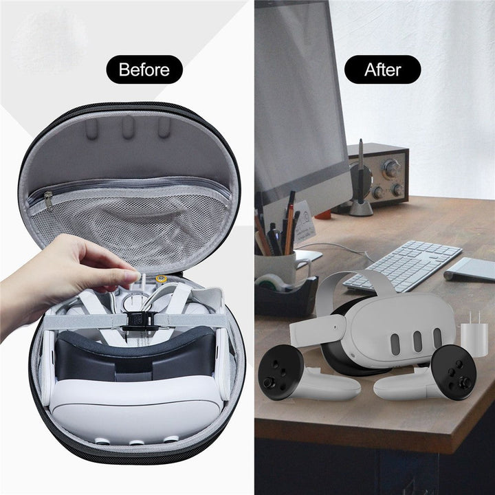 JYS JYS-MQ007 For Meta Quest 3 Hard EVA Portable Storage Bag VR Helmet Handle Protection Bag Metanexus XR