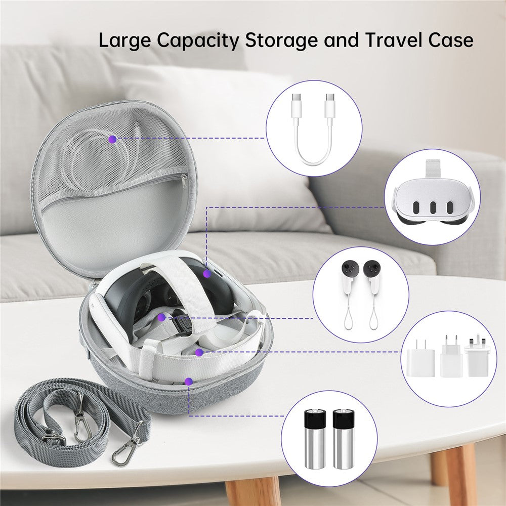 JYS JYS-MQ007 For Meta Quest 3 Hard EVA Portable Storage Bag VR Helmet Handle Protection Bag Metanexus XR