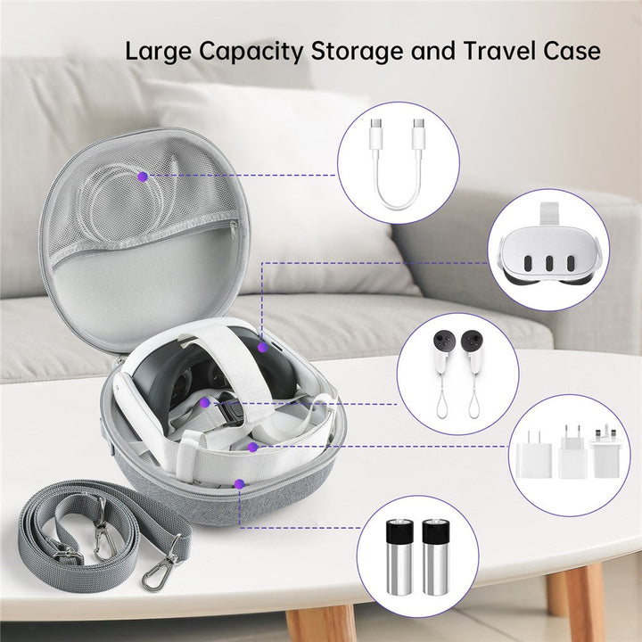 JYS JYS-MQ007 For Meta Quest 3 Hard EVA Portable Storage Bag VR Helmet Handle Protection Bag Metanexus XR