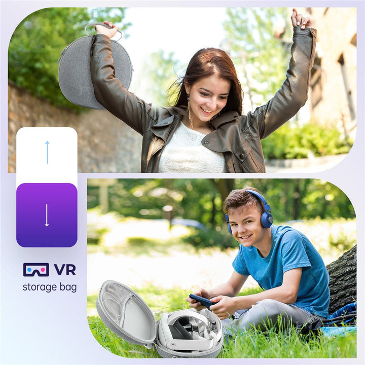 JYS JYS-MQ007 For Meta Quest 3 Hard EVA Portable Storage Bag VR Helmet Handle Protection Bag Metanexus XR