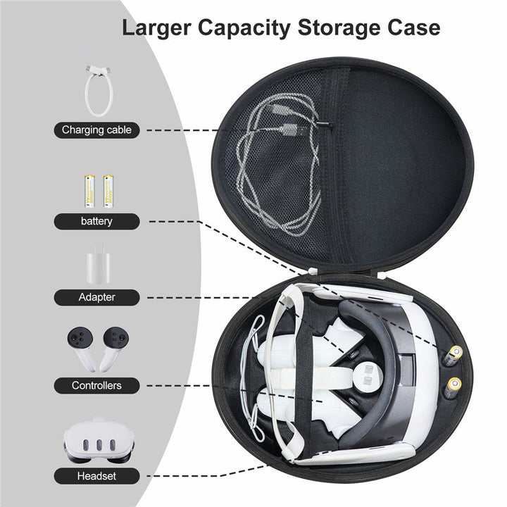 JYS JYS-MQ008 For Meta Quest 3 VR Glasses Shockproof Carrying Case Portable Hard Shell Bag Handbag Metanexus XR