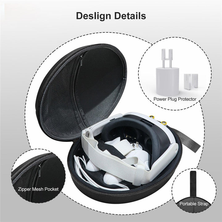 JYS JYS-MQ008 For Meta Quest 3 VR Glasses Shockproof Carrying Case Portable Hard Shell Bag Handbag Metanexus XR