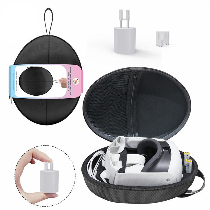 JYS JYS-MQ008 For Meta Quest 3 VR Glasses Shockproof Carrying Case Portable Hard Shell Bag Handbag Metanexus XR