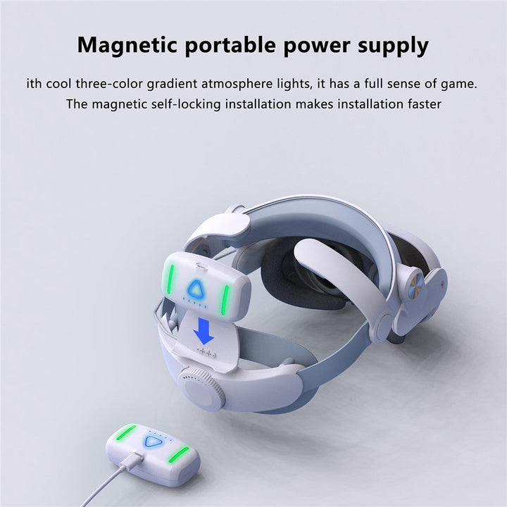 T302POWER For Meta Quest 3 / Quest 3S Headband VR Headset Accessory Head Strap with Ambient Lighting 5000mAh Battery Metanexus XR