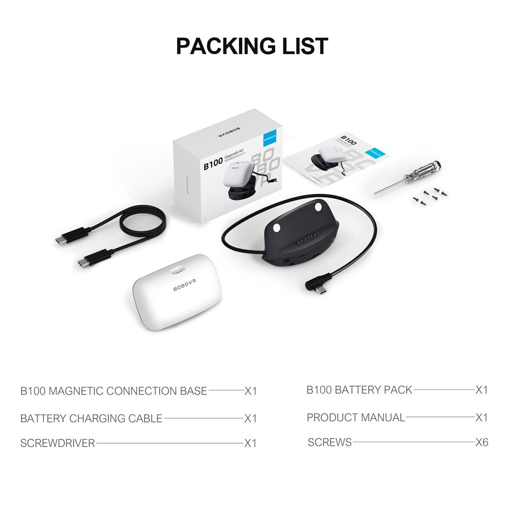 BOBOVR B100U For BOBOVR M1 / M2 / M3 Replacement Battery VR Head Strap Accessories Metanexus XR