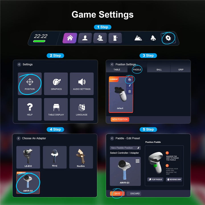 AMVR Q3TP1 For Meta Quest 3 Table Tennis Paddle Grip VR Gaming Accessories Metanexus XR