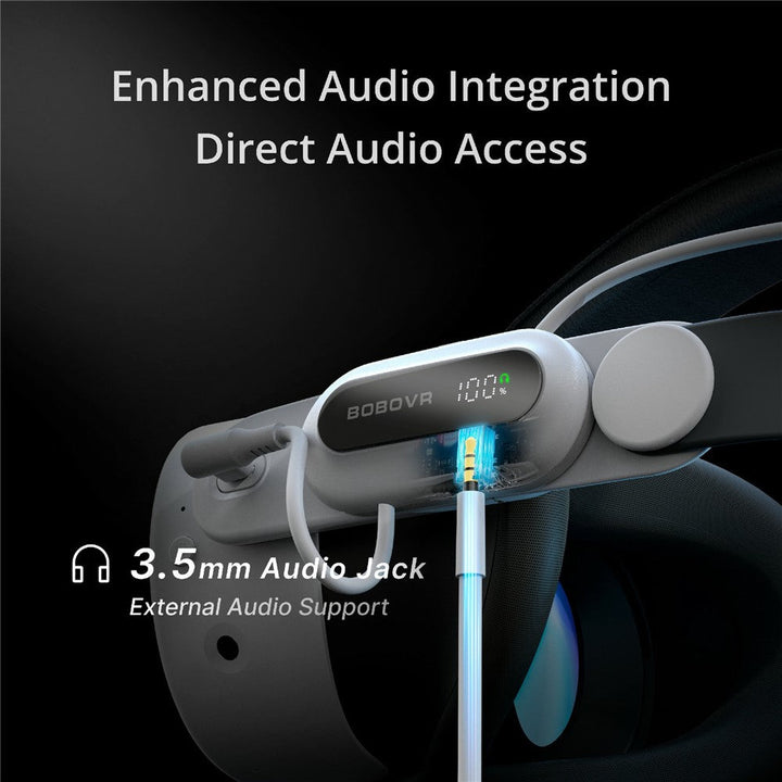 BOBOVR E3 Pro For Meta Quest 3 / 3S Head Strap with 10000mAh Battery VR Headset Headband Metanexus XR