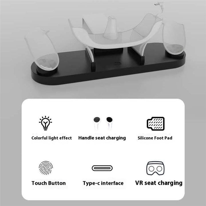 IPLAY HBV-637 For Meta Quest 3S / 3 VR Headset Charging Dock Controller Desktop Charger with LED Light Metanexus XR