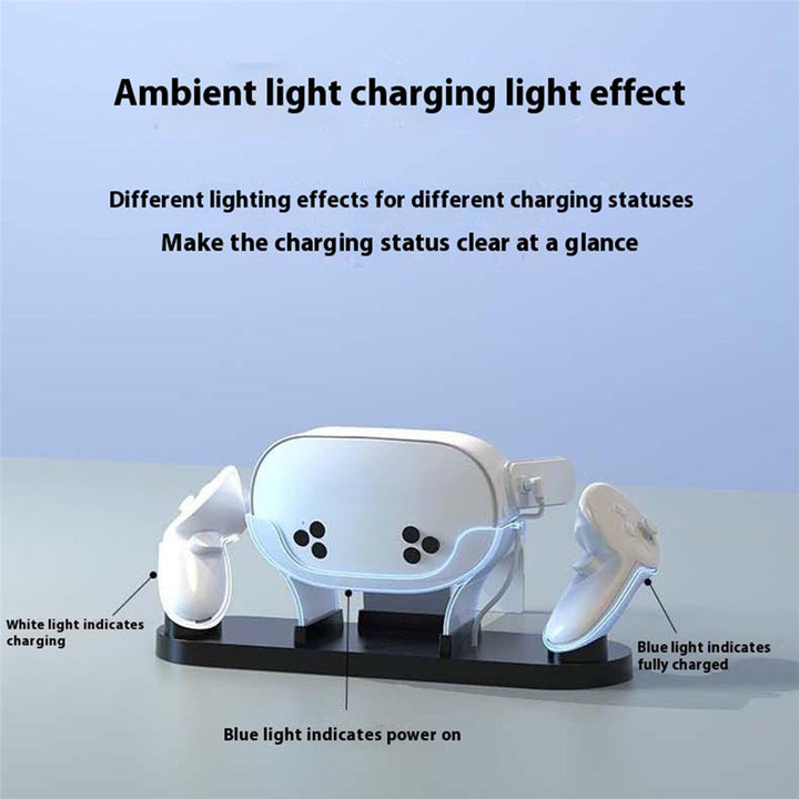 IPLAY HBV-637 For Meta Quest 3S / 3 VR Headset Charging Dock Controller Desktop Charger with LED Light Metanexus XR