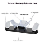 IPLAY HBV-637 For Meta Quest 3S / 3 VR Headset Charging Dock Controller Desktop Charger with LED Light Metanexus XR
