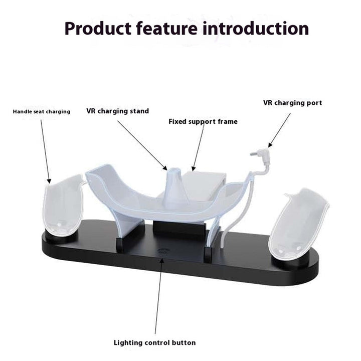 IPLAY HBV-637 For Meta Quest 3S / 3 VR Headset Charging Dock Controller Desktop Charger with LED Light Metanexus XR