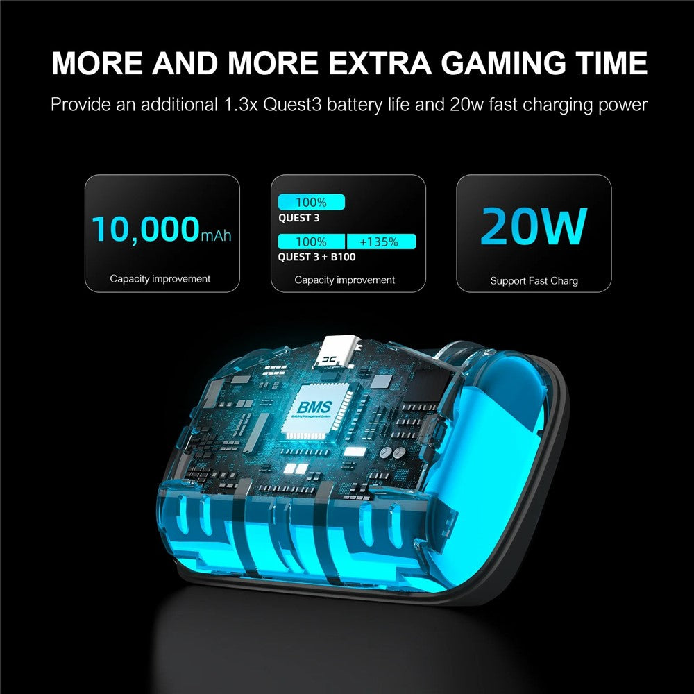 BOBOVR S3 Pro For Meta Quest 3S / 3 Battery Head Strap with 10000mAh Replaceable Battery Pack Metanexus XR