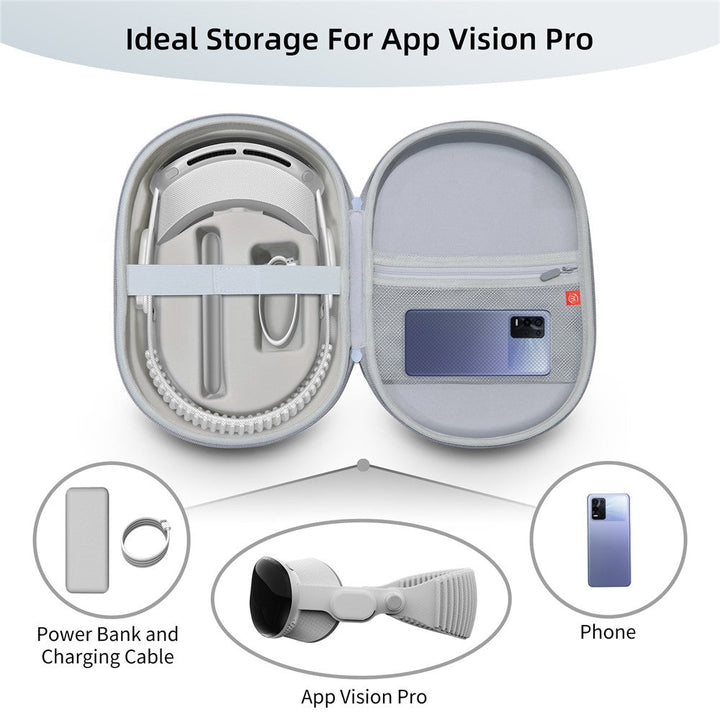 JYS JYS-APP001 Storage Bag for Apple Vision Pro VR Accessories Carrying Case, Grey Linen Cover Metanexus XR