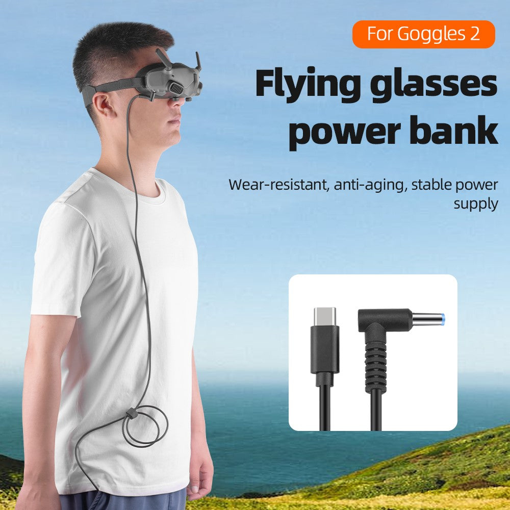 BRDRC DJI-9428 Power Supply Cable for DJI Goggles 2, Type-C Cable Goggles Glasses Power Cord Metanexus XR