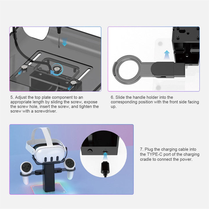 Storage Rack for Meta Quest 3S / Quest 3 / Quest 2 VR Headset Charging Stand Controller Desktop Organizer Metanexus XR