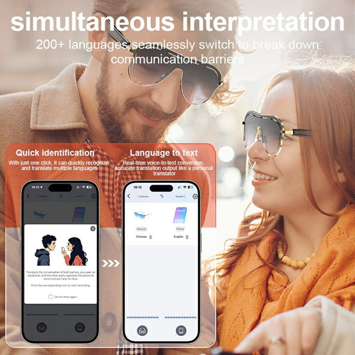 A17 Stainless Steel Large Frame Smart Glasses AI Translation Bluetooth-compatible Audio Sunglasses Metanexus XR