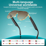 A17 Stainless Steel Large Frame Smart Glasses AI Translation Bluetooth-compatible Audio Sunglasses Metanexus XR