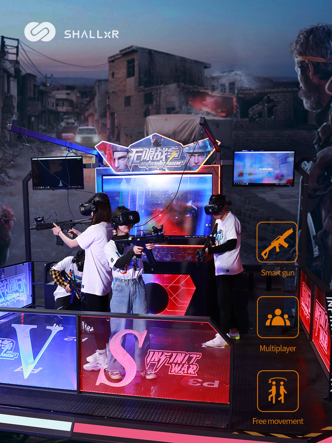 4 Player VR Shooting Arena – Red vs Blue PvP/PvE with Rankings – 4 player vr shooting arena – photo 1 of 6
