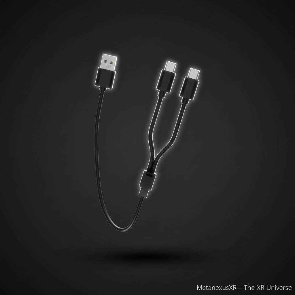 Bifurcated Type-C ends of PS VR2 controller charging cable — Metanexus XR