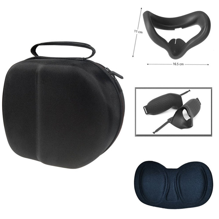 Storage Bag + Face Mask + Lens Protective Cover + Silicone Handle Cover Set for Oculus Quest 2 Metanexus XR