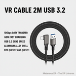 Aluminum alloy gold-plated connector on 2m VR fast charging cable — Metanexus XR